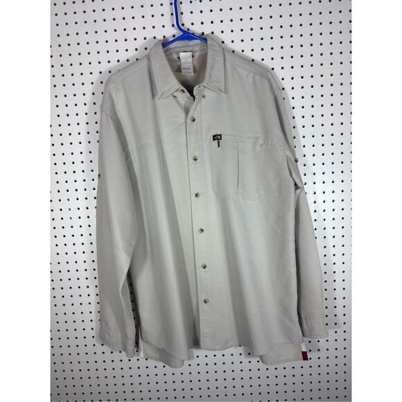 The North Face Mens Outdoors Mesh Lined Zipper Pockets Button Down Shirt size L - Picture 1 of 5